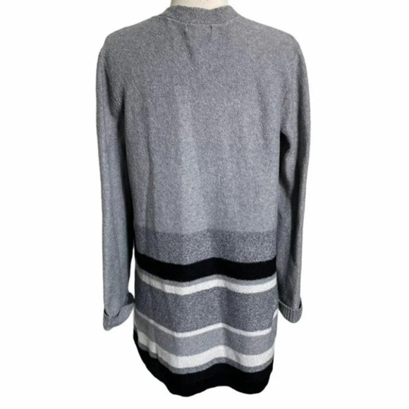 Ana S gray/black/white long open cardigan‎ LNC - Picture 3 of 5